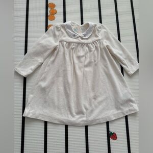 Ralph Lauren kids White Collared Dress with Embroidery